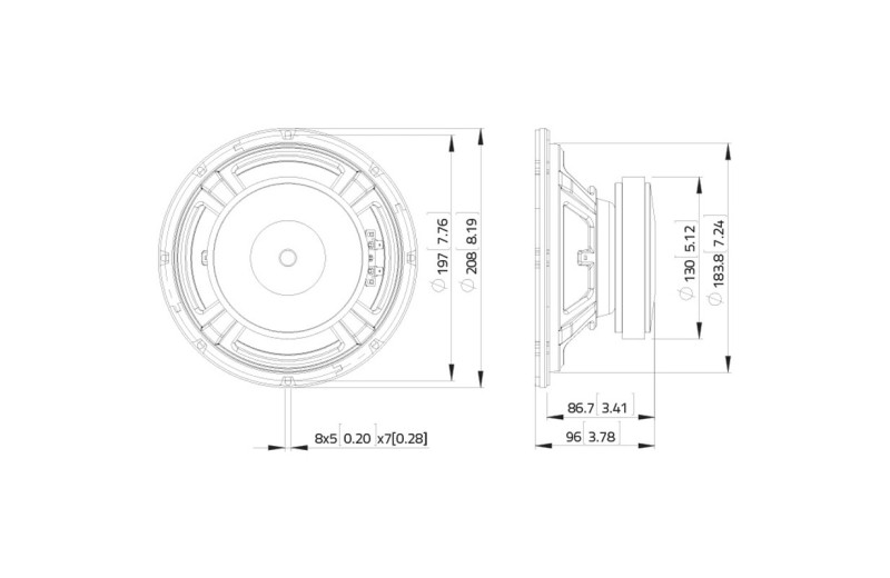 LAVOCE WSF081.82 8" WOOFER (PS8MKII & Ti8)