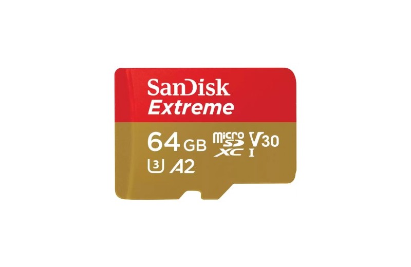 SanDisk Extreme microSDXC 64GB + SD Adapter + 1 year RescuePRO Deluxe