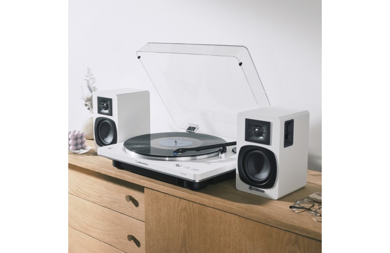 Audio Technica AT-SP3X Pair of Powered Bookself Speakers- White