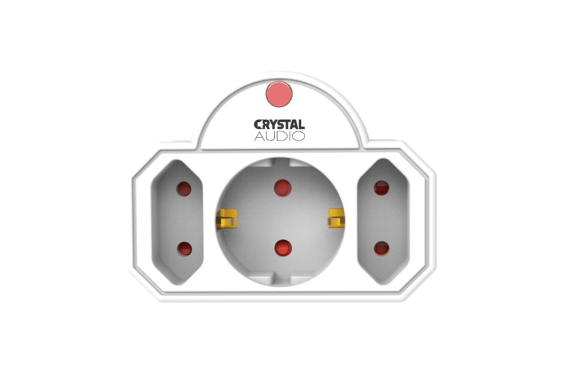 CRYSTAL AUDIO SPW21-1300-70 Λευκό Πολύπριζο Προστασίας 1 Θέσης Schuko - 2 Απλών Θέσεων 1300j/70