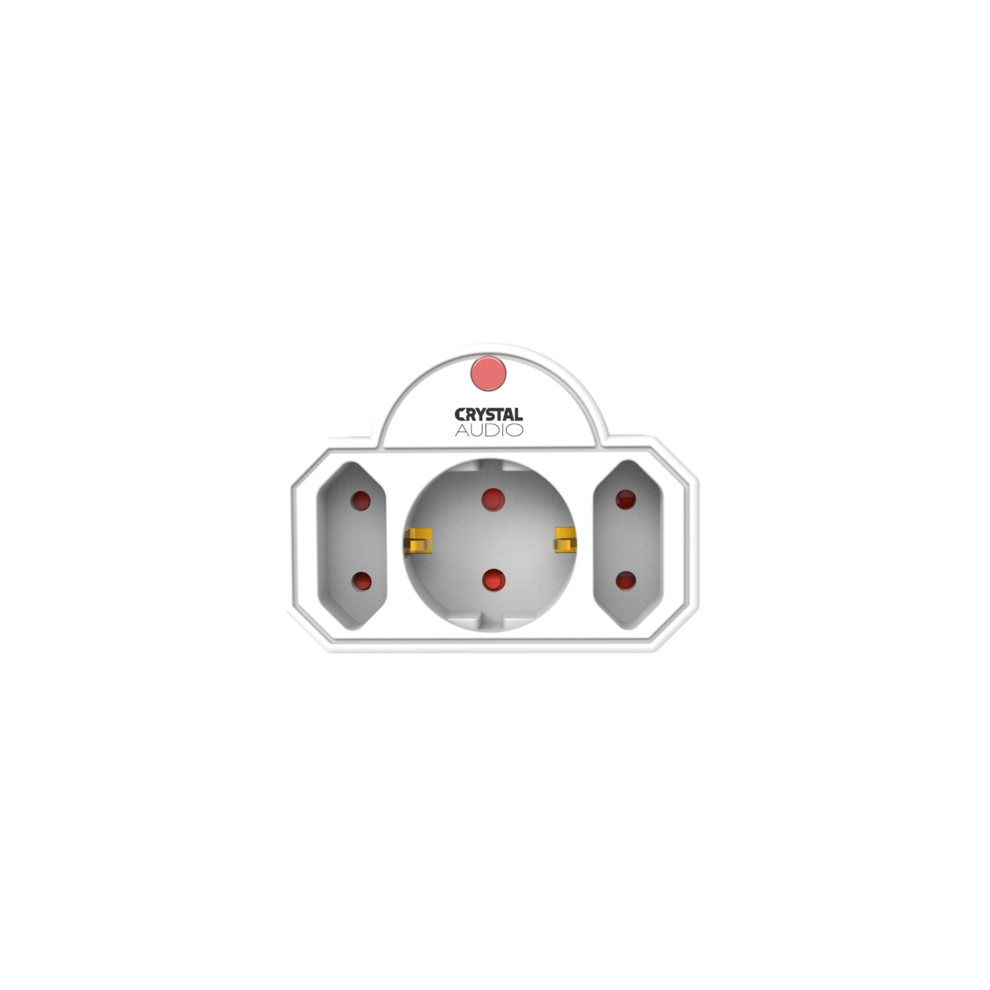 CRYSTAL AUDIO SPW21-1300-70 Λευκό Πολύπριζο Προστασίας 1 Θέσης Schuko - 2 Απλών Θέσεων 1300j/70