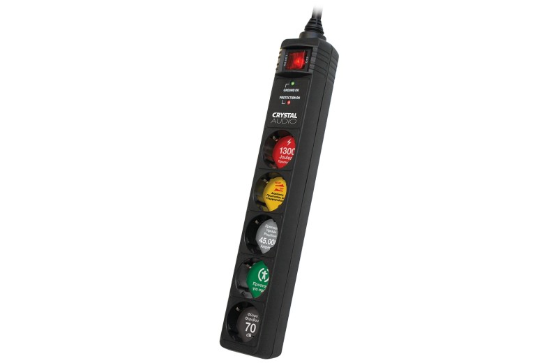 CRYSTAL AUDIO CP5 Μαύρο Πολύπριζο Προστασίας Schuko 5 Θέσεων 1300j/70db