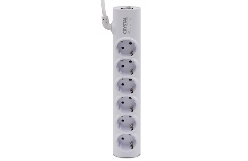 CRYSTAL AUDIO Elegance PSEL6S Λευκό Πολύπριζο Schuko 6 Θέσεων