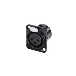 Rean RC3FDL-B Βύσμα σασί DTYPE 3-pin XLR Θηλυκό - Χρώμα Μαύρο