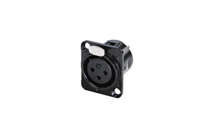 Rean RC3FDL-B Chassis connector DTYPE 3-pin XLR Female - Color Black