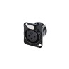 Rean RC3FDL-B Chassis connector DTYPE 3-pin XLR Female - Color Black
