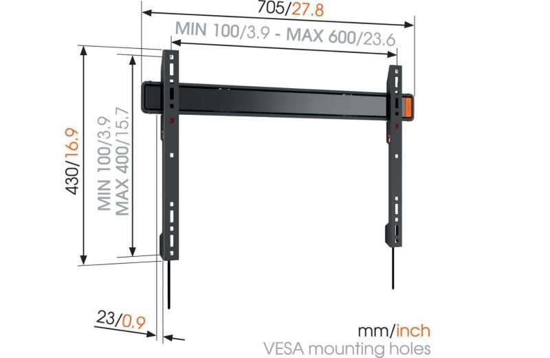 Vogels W50080 Fixed TV Wall Mount - Black