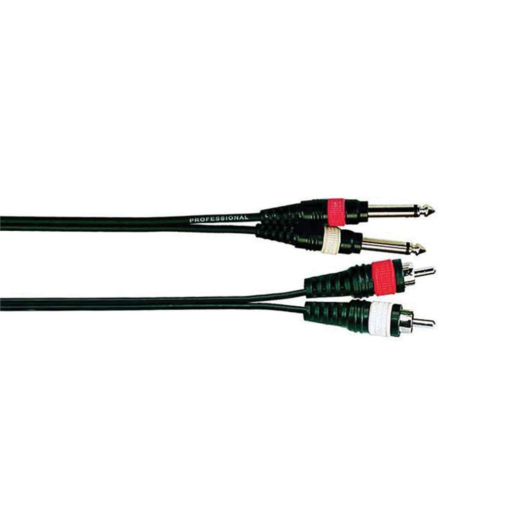 Onsei ON-C2810 Audio Cable 2 x RCA Male - 6.3mm Jack Mono 1m