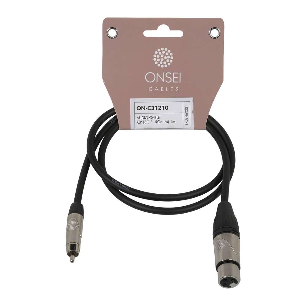 Onsei ON-C31210 Audio Cable 3-pin XLR Female - RCA Male 1m