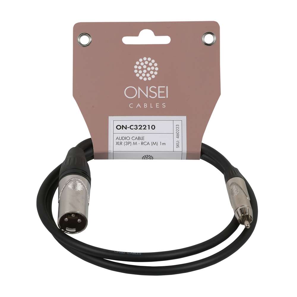 Onsei ON-C32210 Audio Cable 3-pin XLR Male - RCA Male 1m