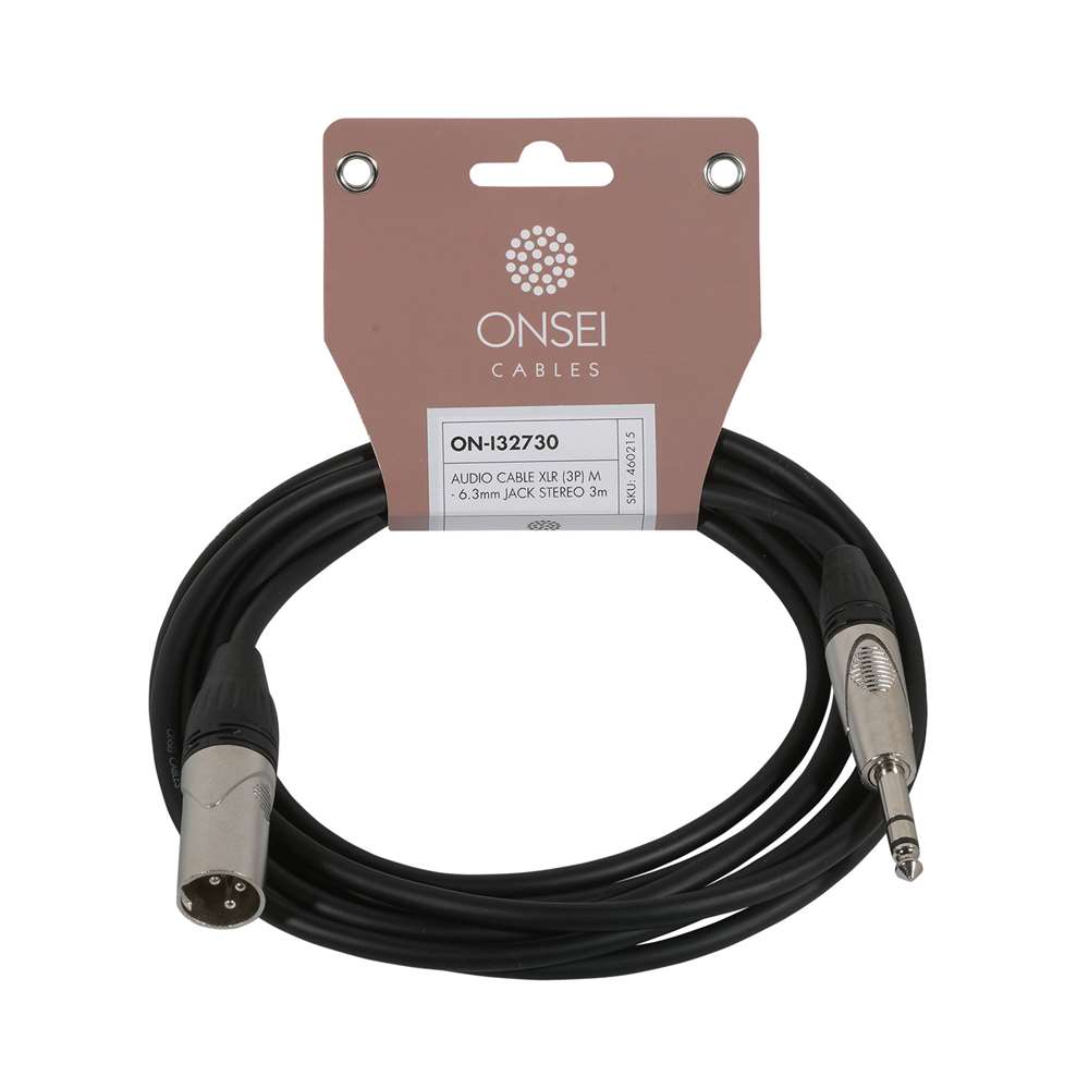 Onsei ON-I32730 Audio Cable 3-pin XLR Male - 6.3mm Jack Stereo 3m