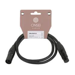 Onsei ON-D5010 DMX Cable 5-pin XLR Male - 5-pin XLR Female 1m