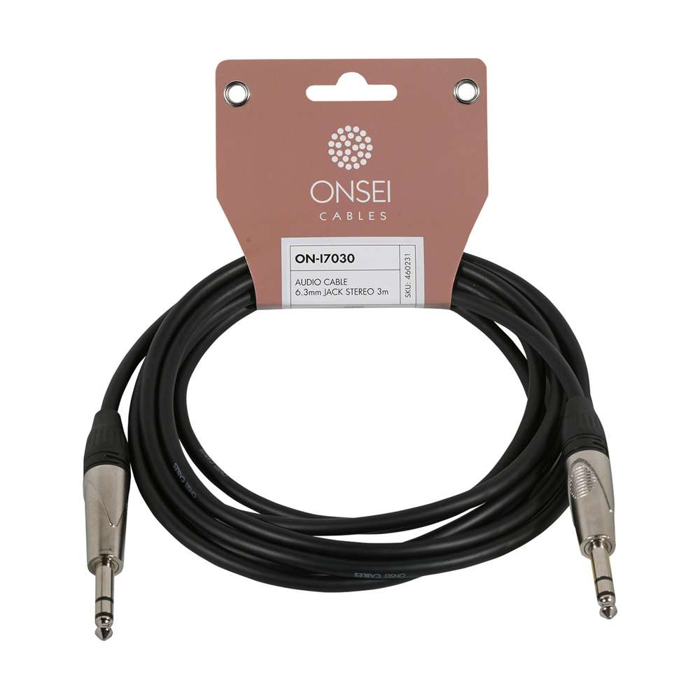 Onsei ON-I7030 Audio Cable 6.3mm Jack Stereo - 6.3mm Jack Stereo 3m