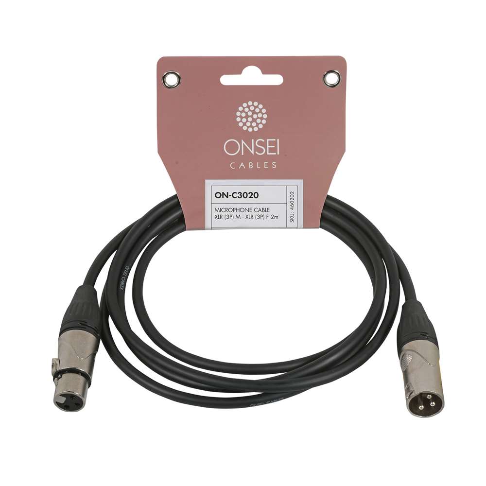Onsei ON-C3020 Καλώδιο μικροφωνικό 3-pin XLR Αρσενικό - 3-pin XLR Θηλυκό 2m