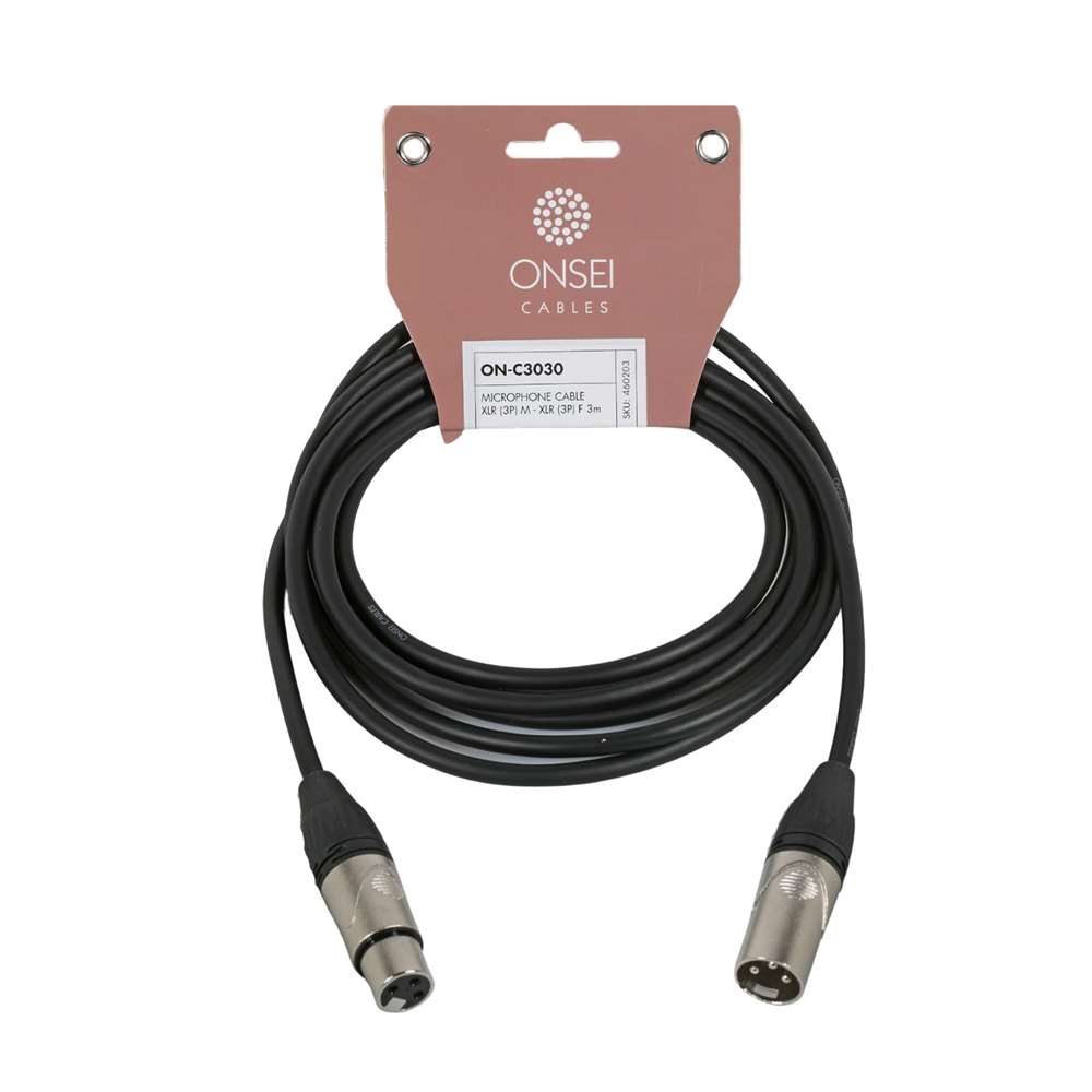 Onsei ON-C3030 Microphone Cable 3-pin XLR Male - 3-pin XLR Female 3m