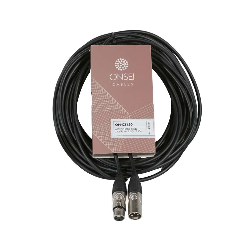 Onsei ON-C3150 Καλώδιο μικροφωνικό 3-pin XLR Αρσενικό - 3-pin XLR Θηλυκό 15m