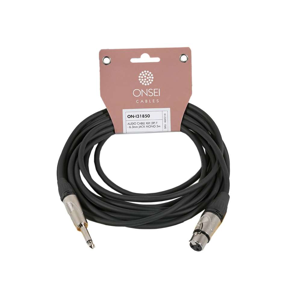 Onsei ON-I31850 Audio Cable 3-pin XLR Female - 6.3mm Jack Mono 5m