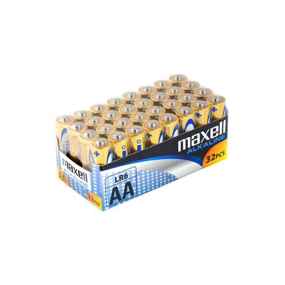 Maxell LR6 AA Alkaline Batteries 32 pcs