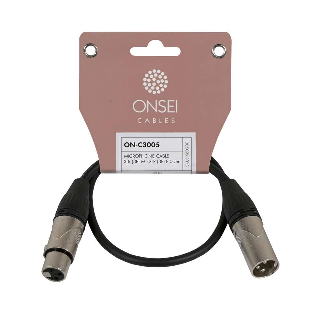 Onsei ON-C3005 Καλώδιο μικροφωνικό 3-pin XLR Αρσενικό - 3-pin XLR Θηλυκό 0,5m
