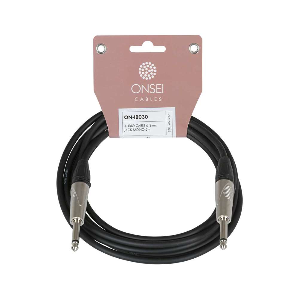 Onsei ON-I8030 Audio Cable 6.3mm Jack Mono - 6.3mm Jack Mono 3m