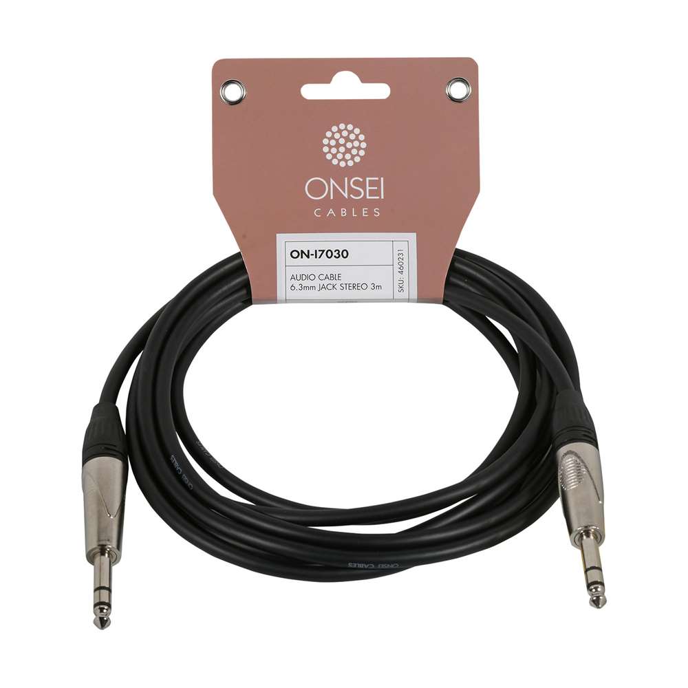 ONSEI ON-I7020 terminated audio cable 6.3mm Jack Stereo to 6.3mm Jack Stereo 2m