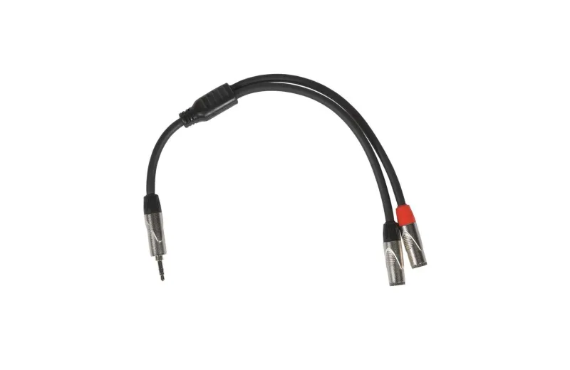 ONSEI ON-Y121125 Audio Cable  1 x 3.5mm Mini Jack Stereo Male Σε 2 x 3.5mm Mini Jack Stereo female 0.25m Μαύρο