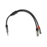 ONSEI ON-Y121125 Audio Cable  1 x 3.5mm Mini Jack Stereo Male Σε 2 x 3.5mm Mini Jack Stereo female 0.25m Μαύρο