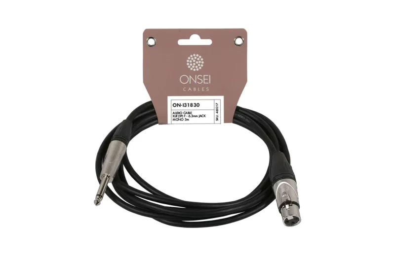 Onsei ON-I31830 Τερματισμένο Καλώδιο Ήχου 3-pin XLR Female σε 6.3 Jack Mono 3m