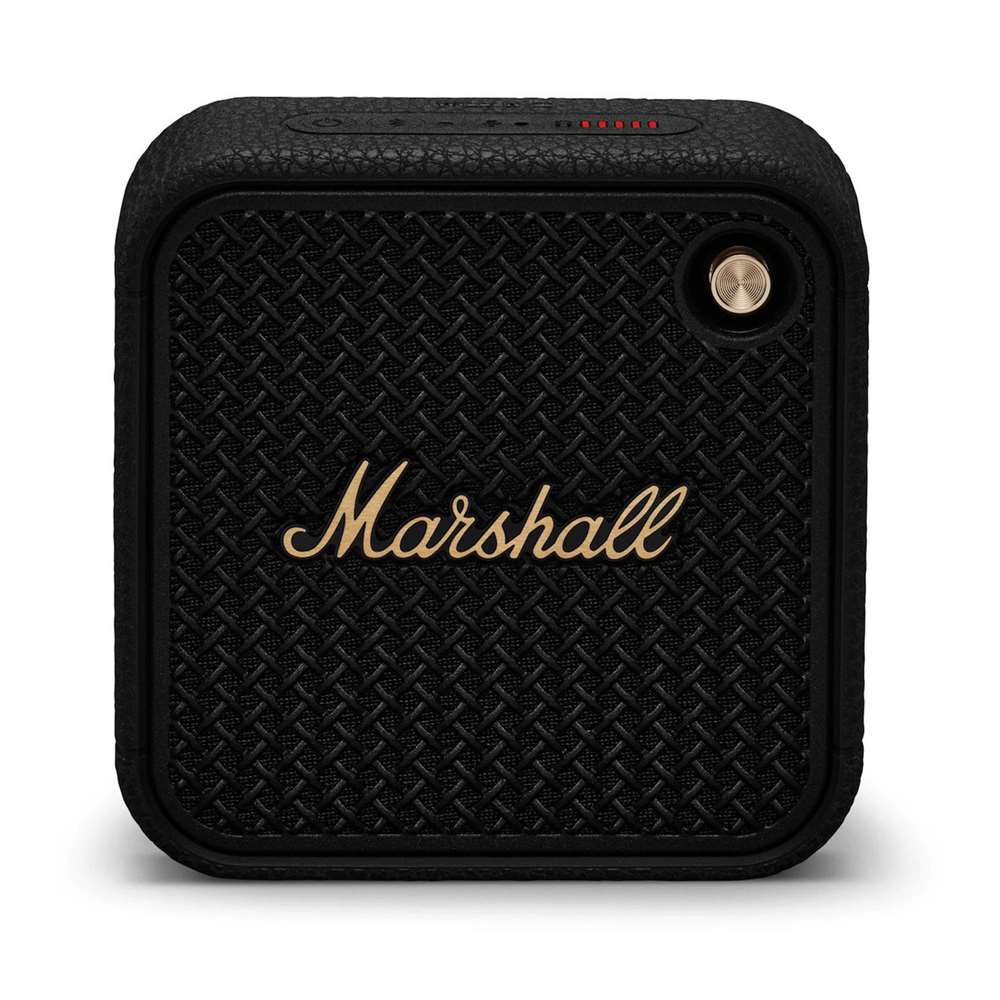 Marshall Willen Black and Brass Battery Powered Bluetooth Speaker