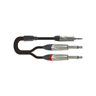 Onsei ON-Y232130 Καλώδιο Σήματος 2 x 6.3mm Jack Αρσενικά Μονοφωνικά σε 3.5mm Mini Jack Στερεοφωνικό 2m