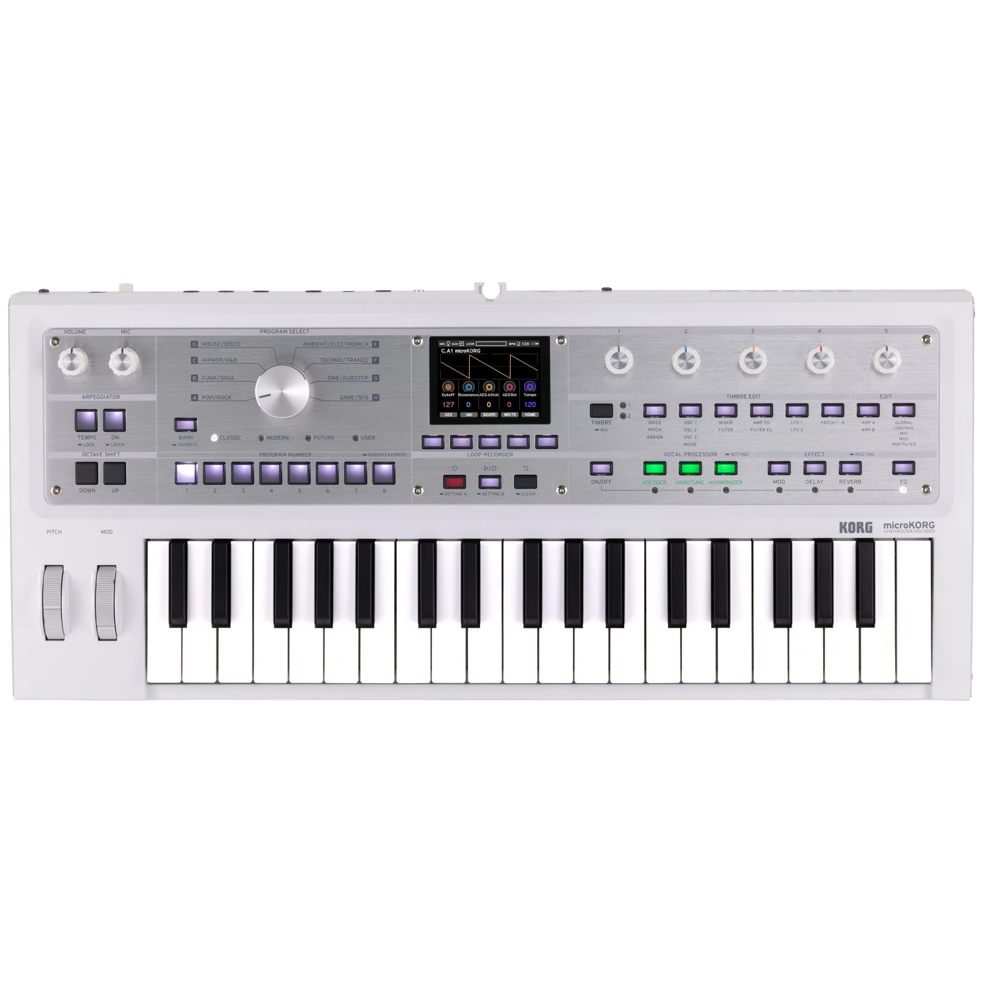 Korg Micro-Korg New Wh - Analog Modeling Synthesizer / Vocoder White