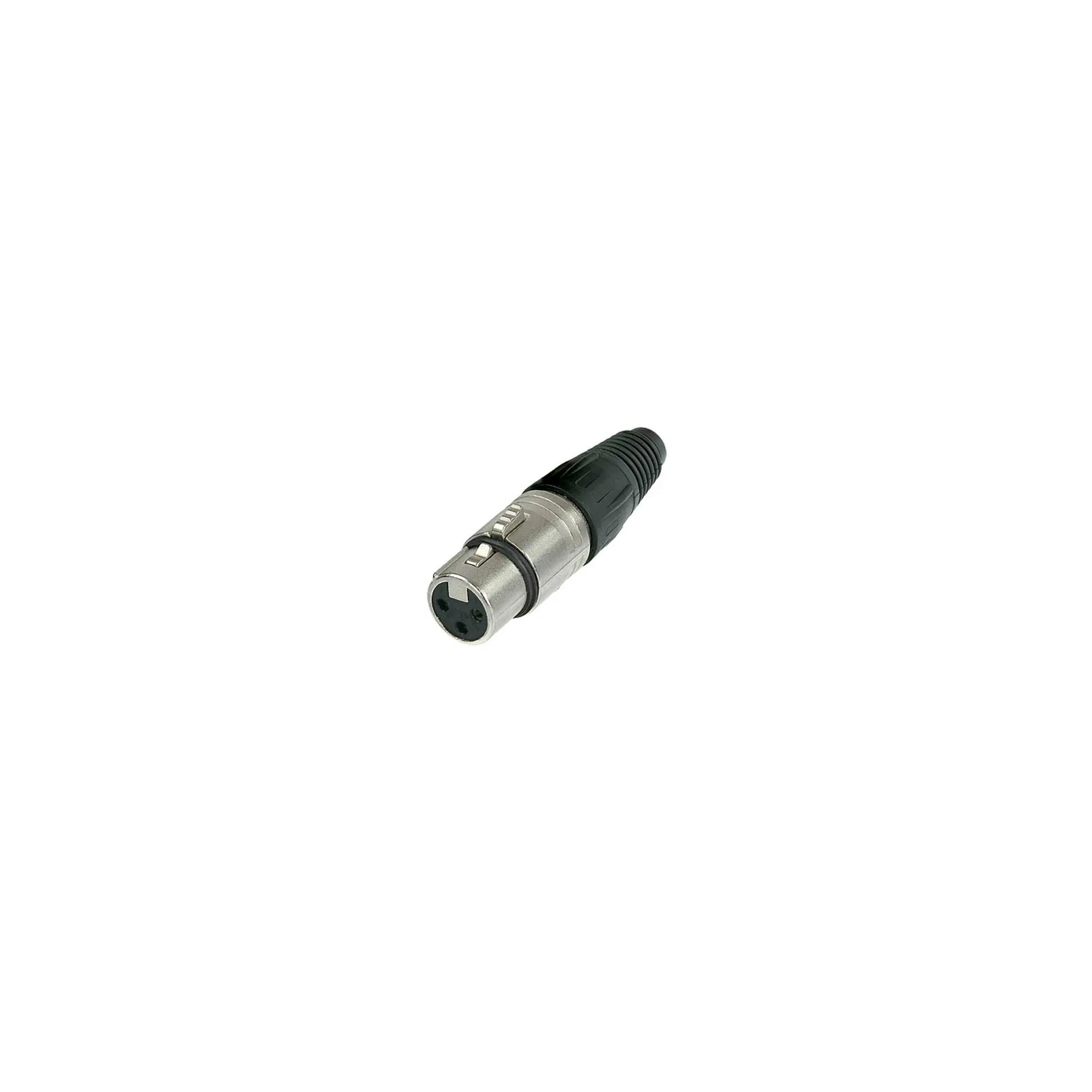 Neutrik 3-FX 3 pole female cable connector with Nickel housing and silver contacts.