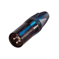 Neutrik 3-MXX Bag 3 pole male cable connector with black metal housing and silver contacts