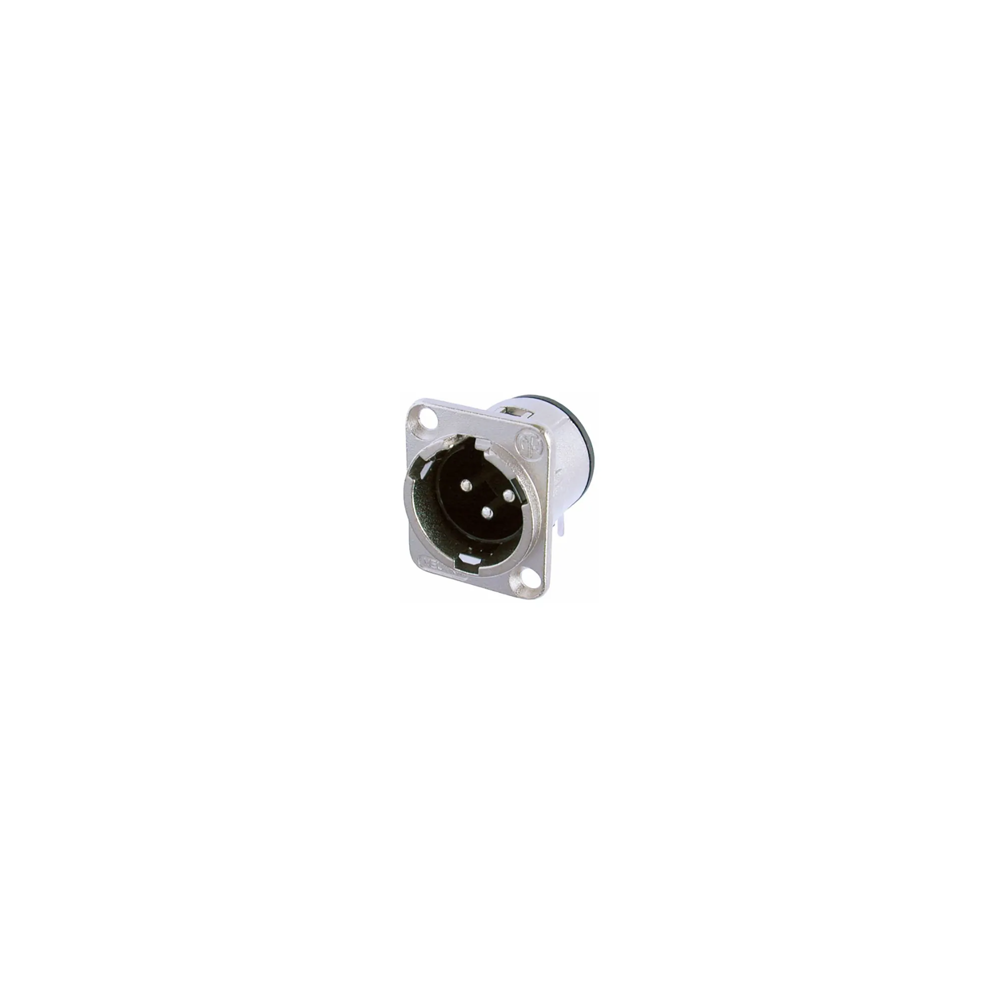Neutrik NC3MD-H 3 pole male receptacle, horizontal PCB mount, Nickel housing, silver contacts