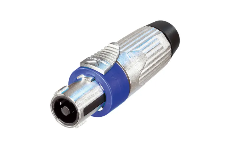 Neutrik NLT4FX 4 pole female cable connector, nickel housing, chuck type strain relief