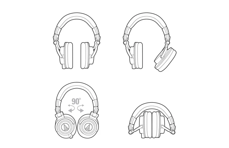 Audio Technica ATH-M50x Studio Ακουστικά - Μαύρα
