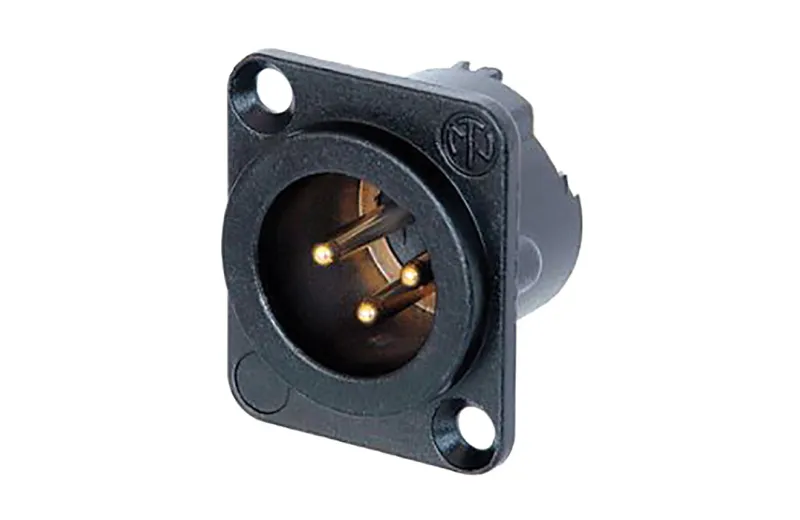 Neutrik NC3MD-LX-B επαγγελματικό βύσμα σασί XLR 3pin αρσενικό επίχρυσο