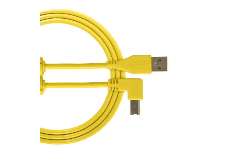 Udg U95004YL Ultimate Audio Cable USB 2.0 A-B Yellow Angled 1m
