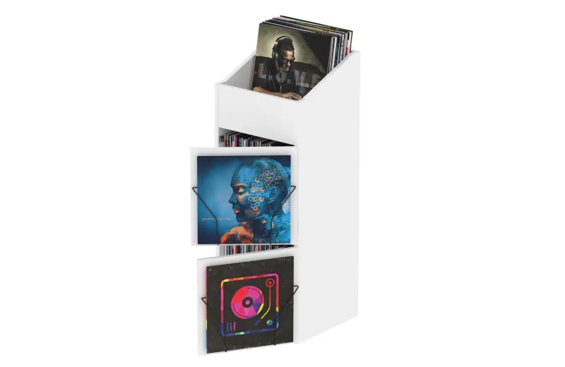 Glorious Record Box Display Door White