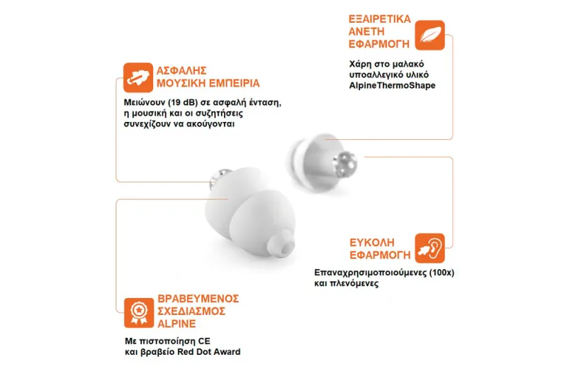 Alpine PartyPlug Ωτοασπίδες - Λευκό