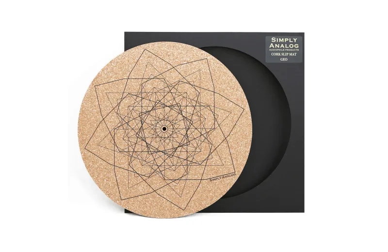 Simply Analog Cork Turntable Platter Mat (Geo Printed)