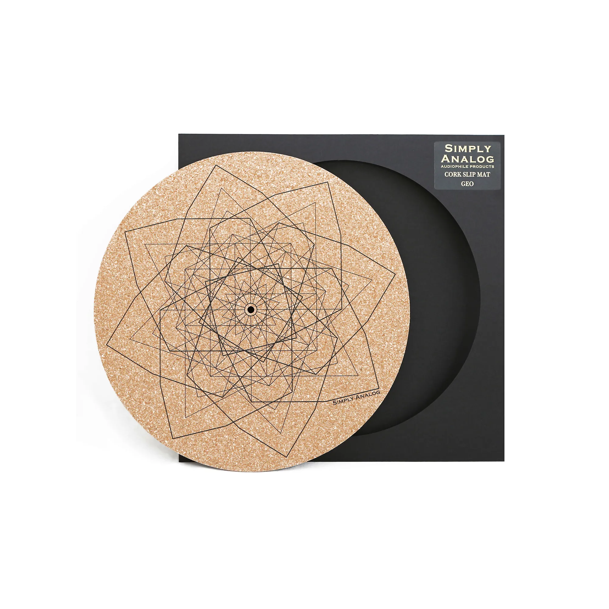 Simply Analog Cork Turntable Platter Mat (Geo Printed)