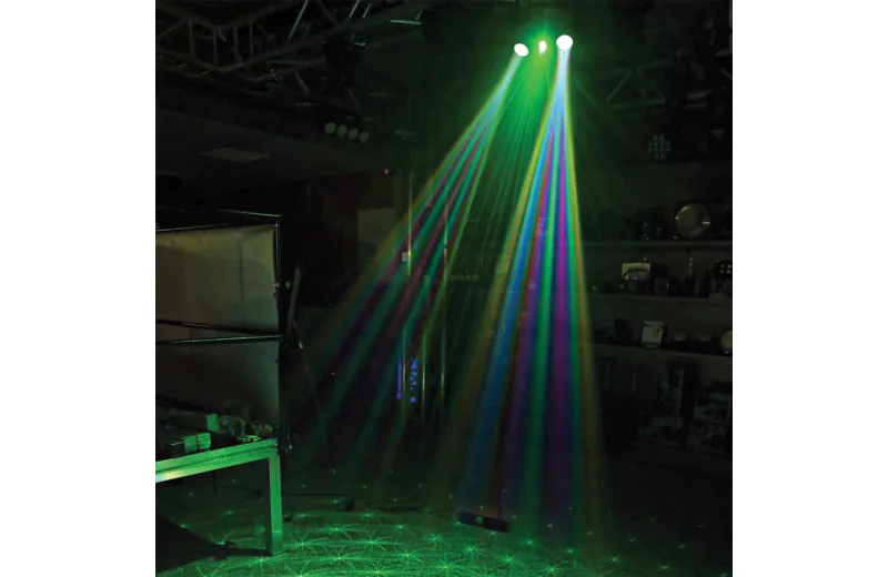 BEAMZ Terminator IV LED Double Moon with laser and strobe