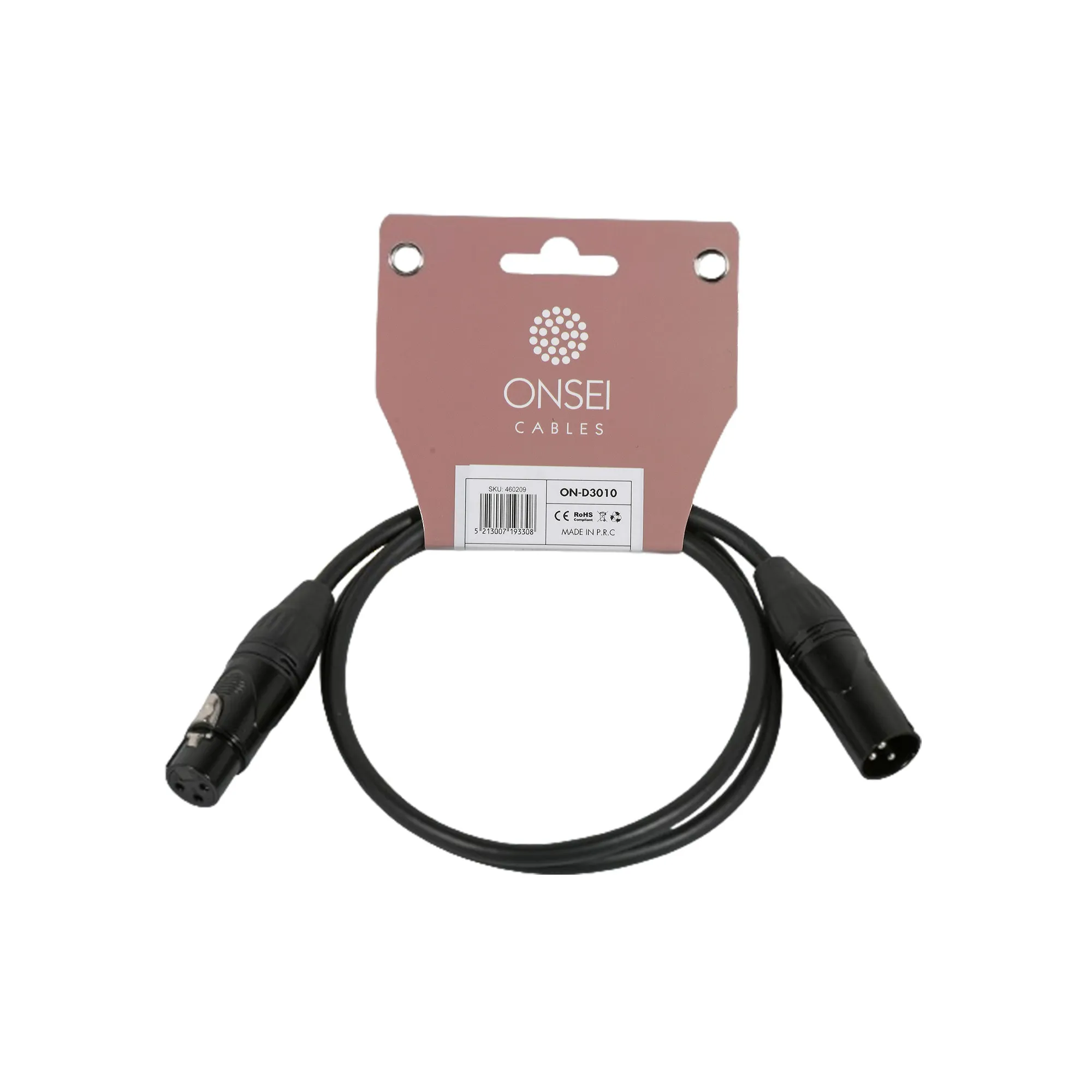 Onsei ON-D3010 DMX Cable 3-pin XLR Male - 3-pin XLR Female 1m