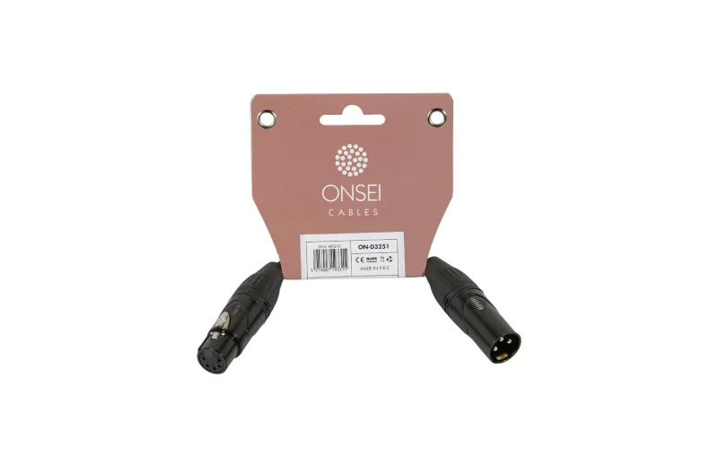 Onsei ON-D3251 DMX Cable 3-pin XLR Male - 5-pin XLR Female 0.15m