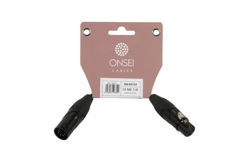 Onsei ON-D3152 Καλώδιο DMX 3-pin XLR Θηλυκό - 5-pin XLR Αρσενικό 0,15m