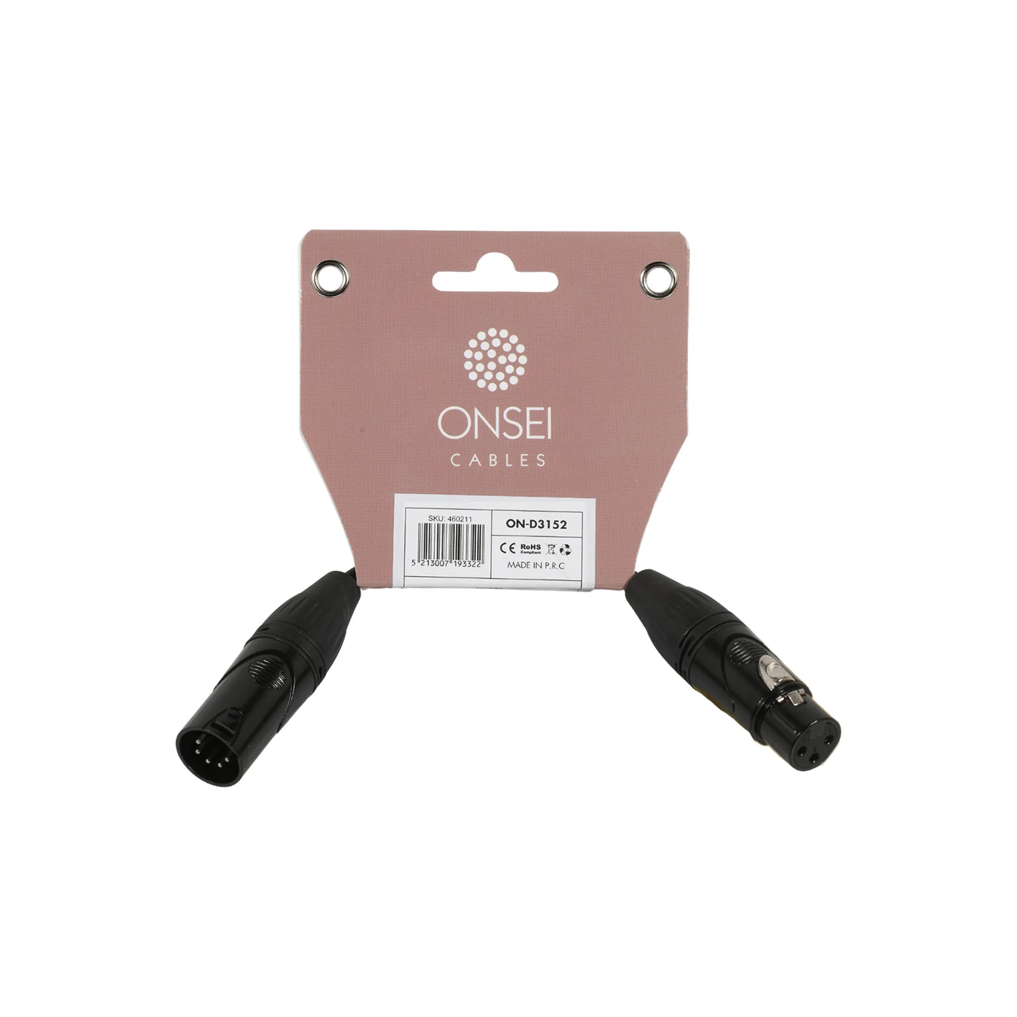 Onsei ON-D3152 Καλώδιο DMX 3-pin XLR Θηλυκό - 5-pin XLR Αρσενικό 0,15m