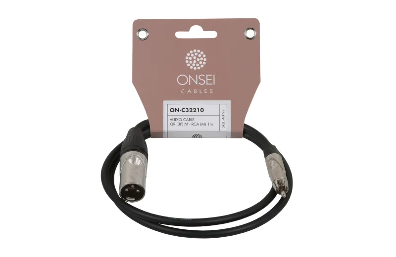 Onsei ON-C32210 Audio Cable 3-pin XLR Male - RCA Male 1m