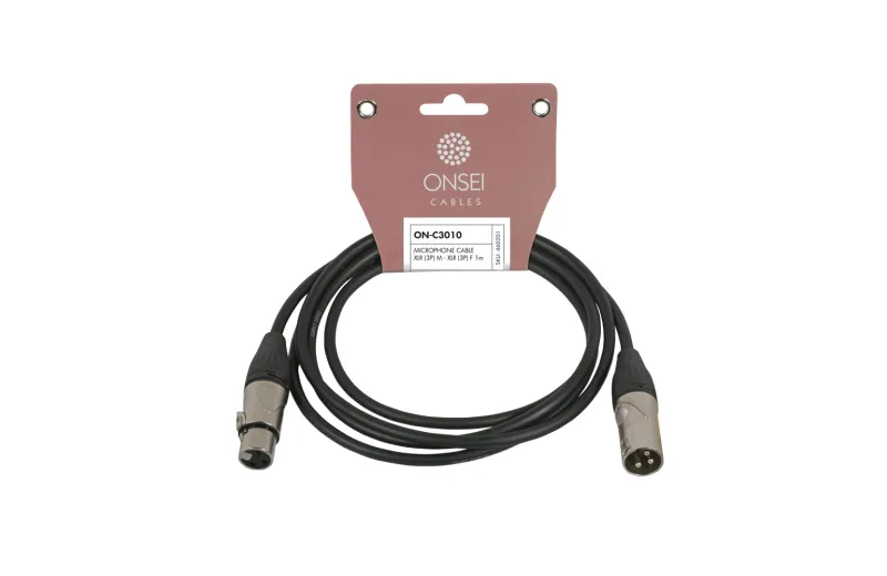 Onsei ON-C3010 Microphone Cable 3-pin XLR Male - 3-pin XLR Female 1m