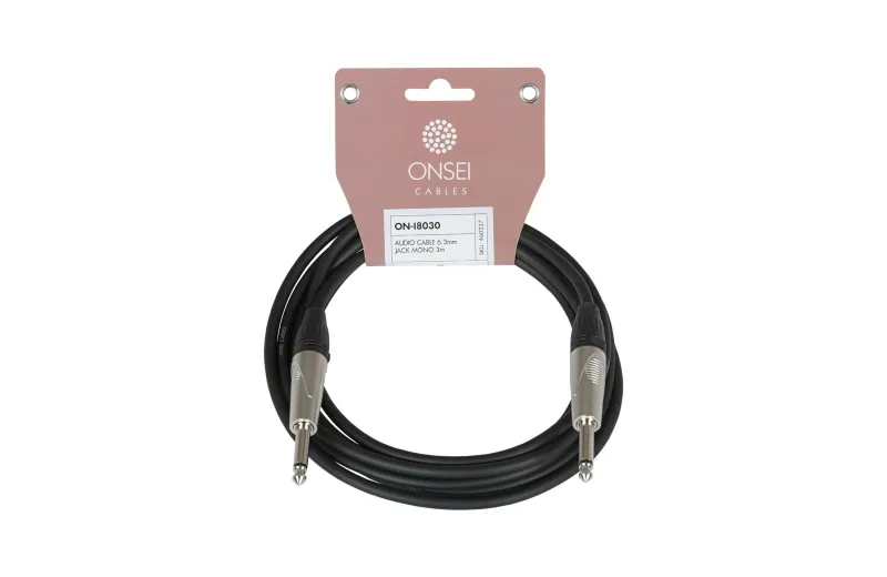 Onsei ON-I8030 Καλώδιο σήματος 6,3mm Jack Mono - 6,3mm Jack Mono 3m